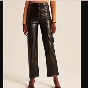 Abercrombie & Fitch Vegan Leather Ankle Straight Pant